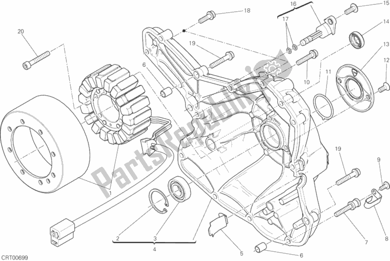 Todas as partes de Tampa Do Gerador do Ducati Monster 797 Plus 2019